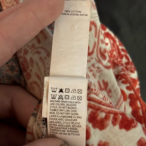 100% Cotton Lucky Brand Red and White Patterned Tank Top - Picture 4 of 7